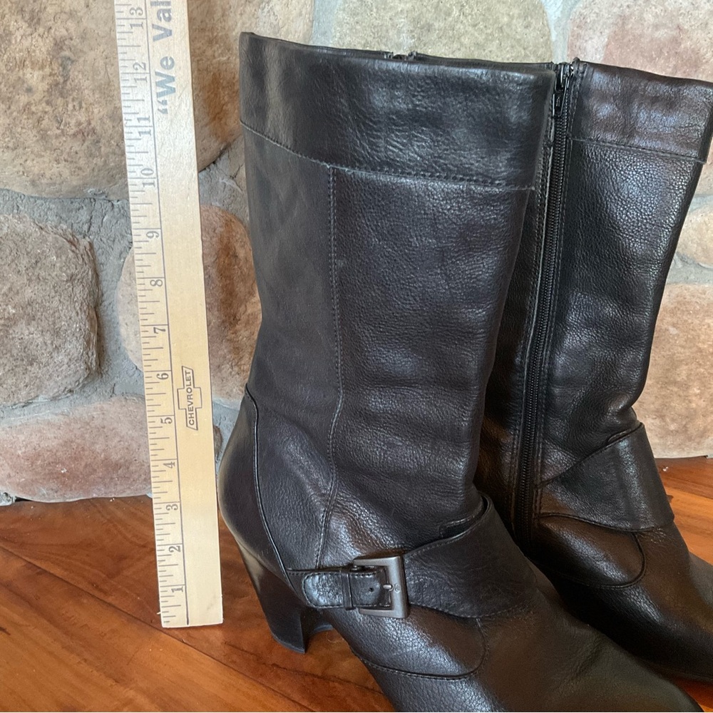 Born Mid-calf Black Leather Boots Size 10 - Picture 4 of 14